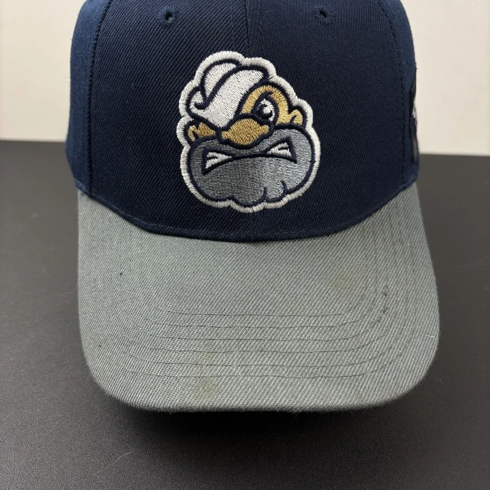 Wingstop Logo Strapback Hat Navy Blue Grey Employee Promo Mascot Adjustable Cap